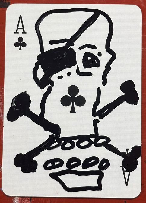 Ace of Clubs (Original Hand-Painted Skull Card)