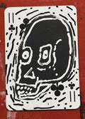 Eleven of Clubs (Original Hand-Painted Skull Card)