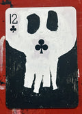 Twelve of Clubs (Original Hand-Painted Skull Card)