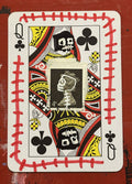 Queen of Clubs (Original Hand-Painted Skull Card)