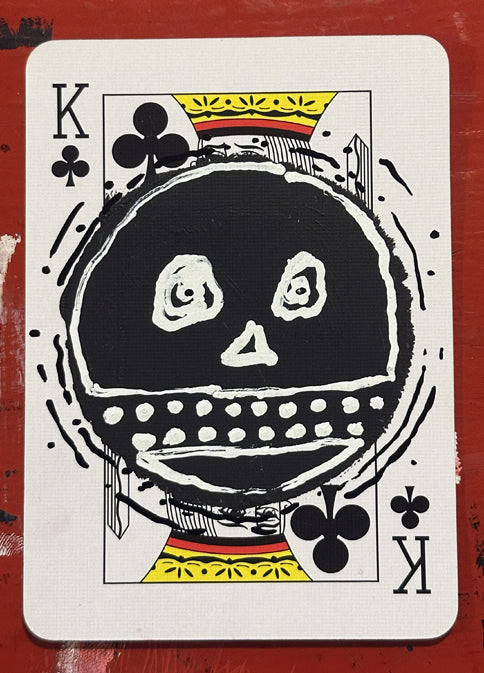 King of Clubs (Original Hand-Painted Skull Card)