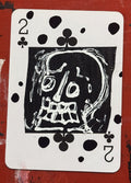 Two of Clubs (Original Hand-Painted Skull Card)