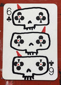 Six of Clubs (Original Hand-Painted Skull Card)