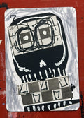 Seven of Clubs (Original Hand-Painted Skull Card)
