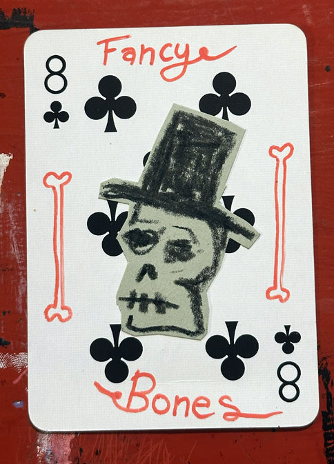 Eight of Clubs (Original Hand-Painted Skull Card)