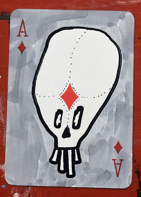 Ace of Diamonds (Original Hand-Painted Skull Card)