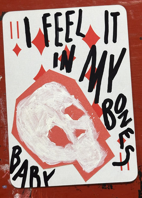 Eleven of Diamonds (Original Hand-Painted Skull Card)