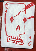 Twelve of Diamonds (Original Hand-Painted Skull Card)