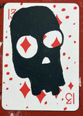 Thirteen of Diamonds (Original Hand-Painted Skull Card)