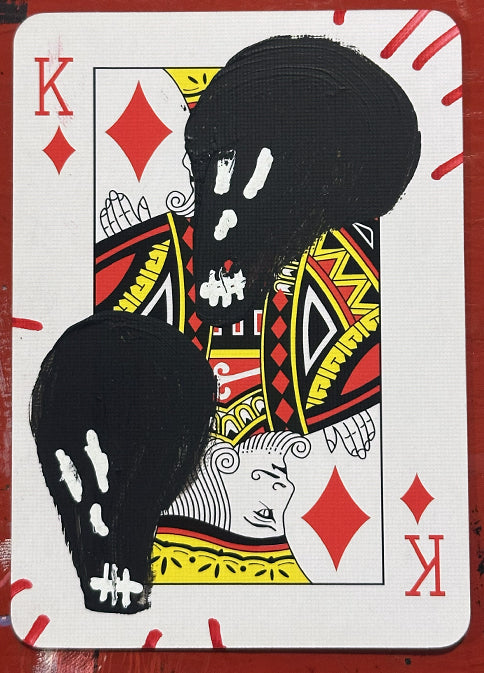 King of Diamonds (Original Hand-Painted Skull Card)