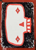 Two of Diamonds (Original Hand-Painted Skull Card)
