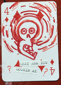 Four of Diamonds (Original Hand-Painted Skull Card)