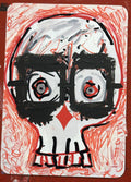 Seven of Diamonds (Original Hand-Painted Skull Card)