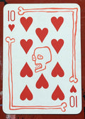 Ten of Hearts (Original Hand-Painted Skull Card)