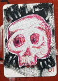 Twelve of Hearts (Original Hand-Painted Skull Card)