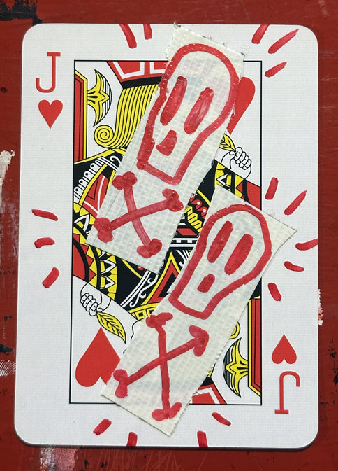 Jack of Hearts (Original Hand-Painted Skull Card)