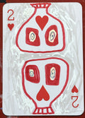 Two of Hearts (Original Hand-Painted Skull Card)