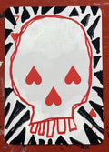 Seven of Hearts (Original Hand-Painted Skull Card)
