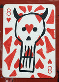 Eight of Hearts (Original Hand-Painted Skull Card)