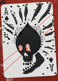 Ace of Spades (Original Hand-Painted Skull Card)