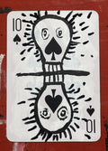 Ten of Spades (Original Hand-Painted Skull Card)