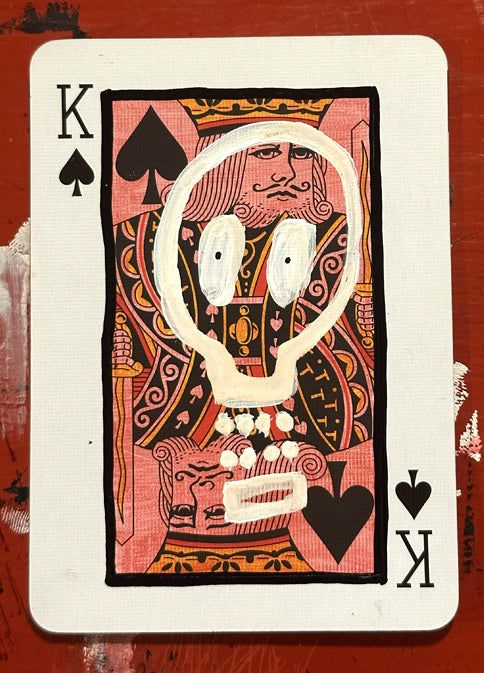 King of Spades (Original Hand-Painted Skull Card)