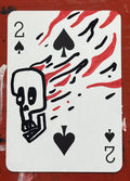 Two of Spades (Original Hand-Painted Skull Card)