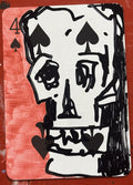 Four of Spades (Original Hand-Painted Skull Card)