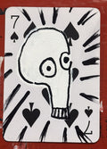 Seven of Spades (Original Hand-Painted Skull Card)