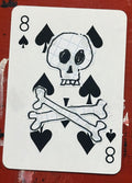 Eight of Spades (Original Hand-Painted Skull Card)